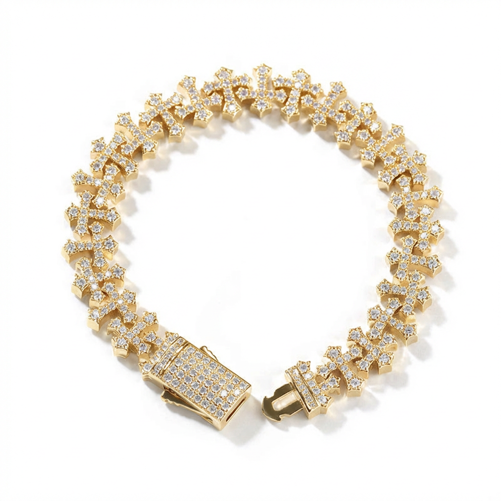 VYRYX Iced Cross Chain Bracelet