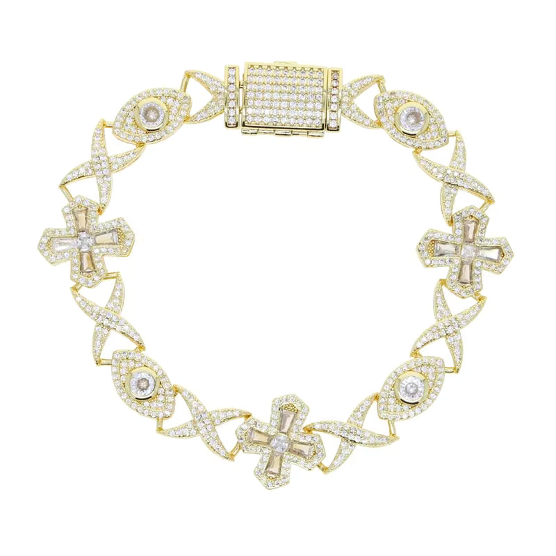 VYRYX Trinity Iced Charm Bracelet