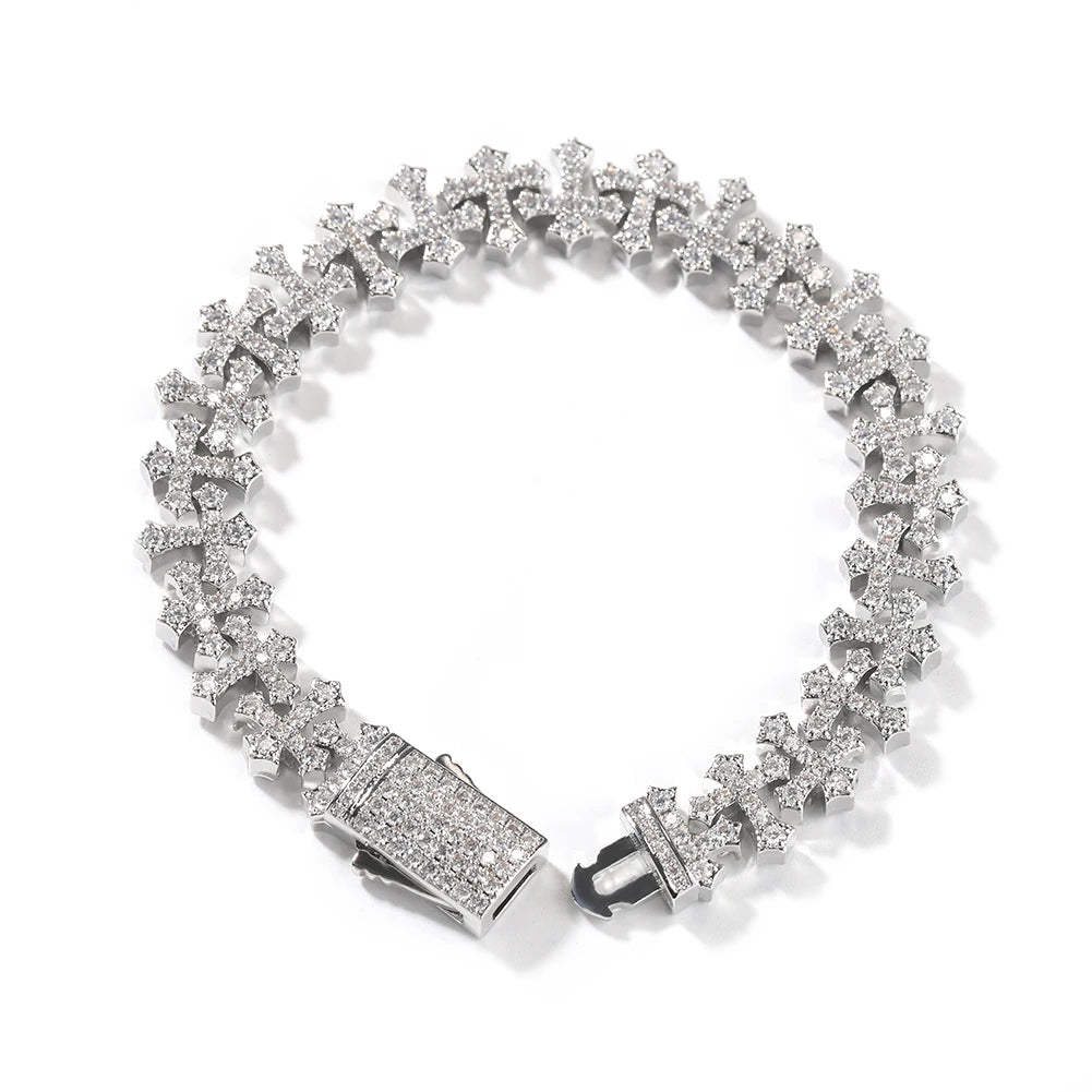 VYRYX Iced Cross Chain Bracelet