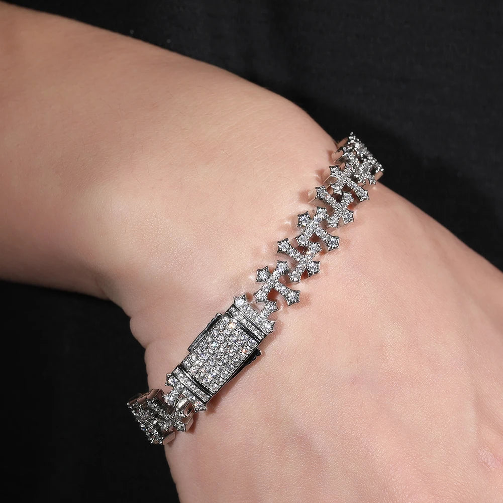 VYRYX Iced Cross Chain Bracelet